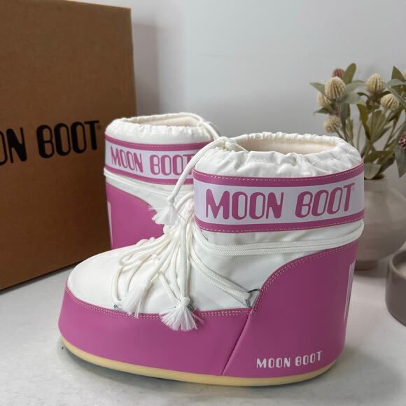 Moon Boot MB Icon Low Nylon Pink/White JB05 Women's 10-11.5/Men 9-10.5 NWB - Picture 5 of 9